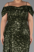 Abendkleid in Übergröße Lang Khaki ABU5232