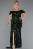 Abendkleid in Übergröße Lang Smaragdgrün ABU5232
