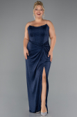 Abendkleid in Übergröße Lang Marineblau ABU5340