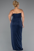 Abendkleid in Übergröße Lang Marineblau ABU5340
