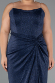 Abendkleid in Übergröße Lang Marineblau ABU5340