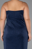 Abendkleid in Übergröße Lang Marineblau ABU5340