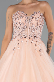 Designer Abendkleid Lang Lachs ABU5342