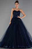 Designer Verlobungskleid Lang Marineblau ABU5344