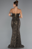 Abendkleid Lang Perlenbesetzt Khaki ABU5345