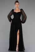 Abendkleid Lang Spitze Schwarz ABU5334