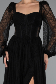 Abendkleid Lang Spitze Schwarz ABU5334