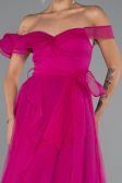 Abschlusskleid Vorne Kurz-Hinten Lang Fuchsie ABO120