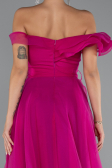 Abschlusskleid Vorne Kurz-Hinten Lang Fuchsie ABO120