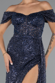 Abendkleid Lang Marineblau ABU5338