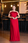 Abschlusskleid Lang Chiffon Rot ABU5351