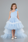 Abendkleid für Kinder Vorne Kurz-Hinten Lang Eisblau ABO114