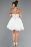 Hochzeitskleider Mini Spitze Weiß ABG164