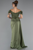 Khaki Verlobungskleid Satin Lang ABU1606