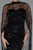 Schwarz Abendkleid Lang ABU4517