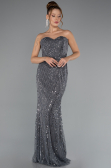 Anthrazit Abendkleid Lang ABU4517