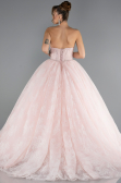 Designer Verlobungskleid Lang Spitze Puder ABU5375