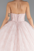 Designer Verlobungskleid Lang Spitze Puder ABU5375