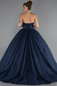 Designer Verlobungskleid Lang Spitze Marineblau ABU5375