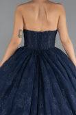 Designer Verlobungskleid Lang Spitze Marineblau ABU5375