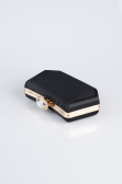 Abendtasche Satin Schwarz-Gold SH812