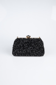 Abendtasche Verputz Schwarz-Gold SH849