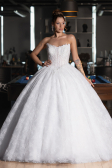 Hochzeitskleider Lang Spitze Weiß ABG163