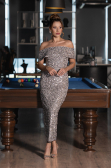 Partykleid Midi Beige ABK2440