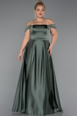 Kleider in Großen Größen Lang Satin Khaki ABU5346