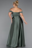Kleider in Großen Größen Lang Satin Khaki ABU5346