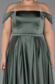 Kleider in Großen Größen Lang Satin Khaki ABU5346