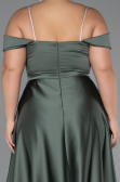 Kleider in Großen Größen Lang Satin Khaki ABU5346