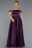 Kleider in Großen Größen Lang Satin Violett dunkel ABU5346