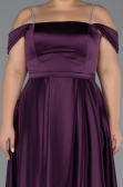 Kleider in Großen Größen Lang Satin Violett dunkel ABU5346
