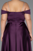 Kleider in Großen Größen Lang Satin Violett dunkel ABU5346
