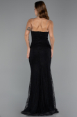 Abendkleid Lang Spitze Schwarz ABU5407