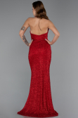 Abendkleid Lang Perlenbesetzt Rot ABU5403
