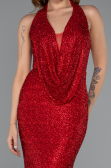 Abendkleid Lang Perlenbesetzt Rot ABU5403