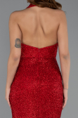 Abendkleid Lang Perlenbesetzt Rot ABU5403