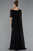 Standesamtkleid Lang Chiffon Schwarz ABU5418