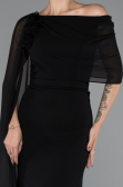 Standesamtkleid Lang Chiffon Schwarz ABU5418