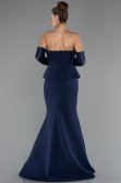 Abendkleid im Meerjungfrau-Stil Lang Marineblau ABU5421
