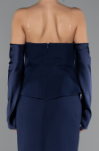 Abendkleid im Meerjungfrau-Stil Lang Marineblau ABU5421