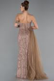 Abendkleid Lang Nerzbraun ABU5425