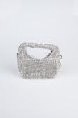 Abendtasche Steinbesetzt Silber MN974