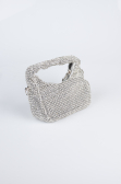 Abendtasche Steinbesetzt Silber MN974