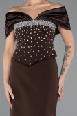 Abendkleid Lang Dunkelbraun ABU5440