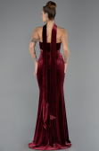 Abendkleid Lang Samt Weinrot ABU5437