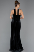 Abendkleid Lang Samt Schwarz ABU5437
