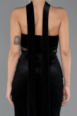 Abendkleid Lang Samt Schwarz ABU5437